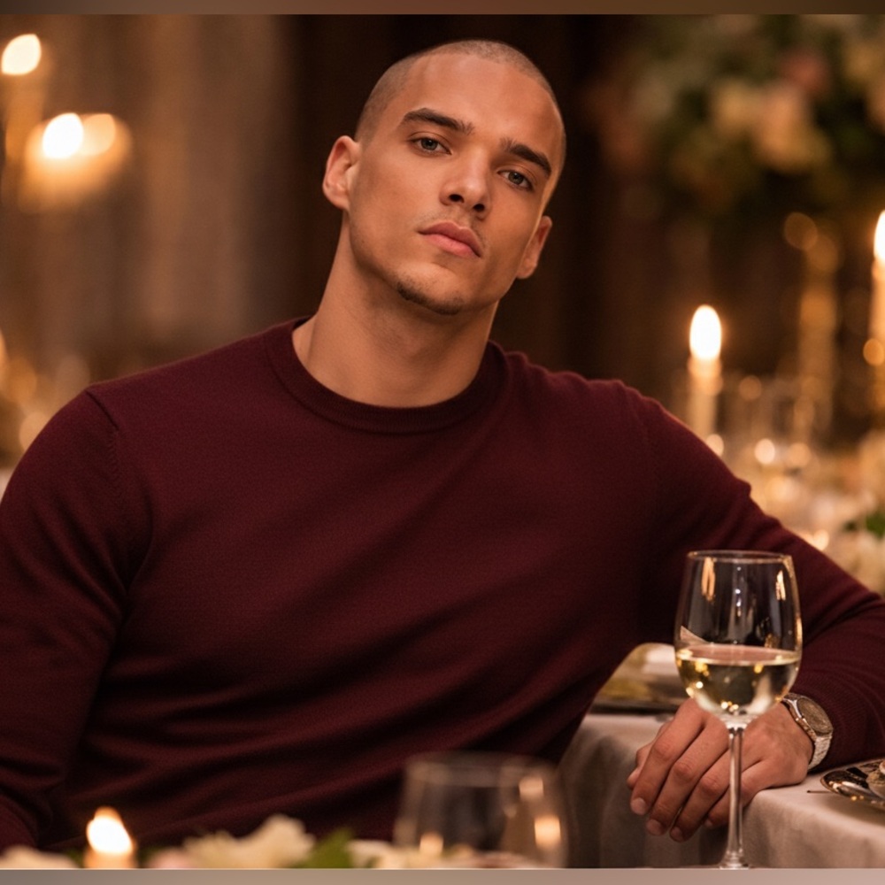 Bloomingdale's Men's Crewneck Sweater - Burgundy